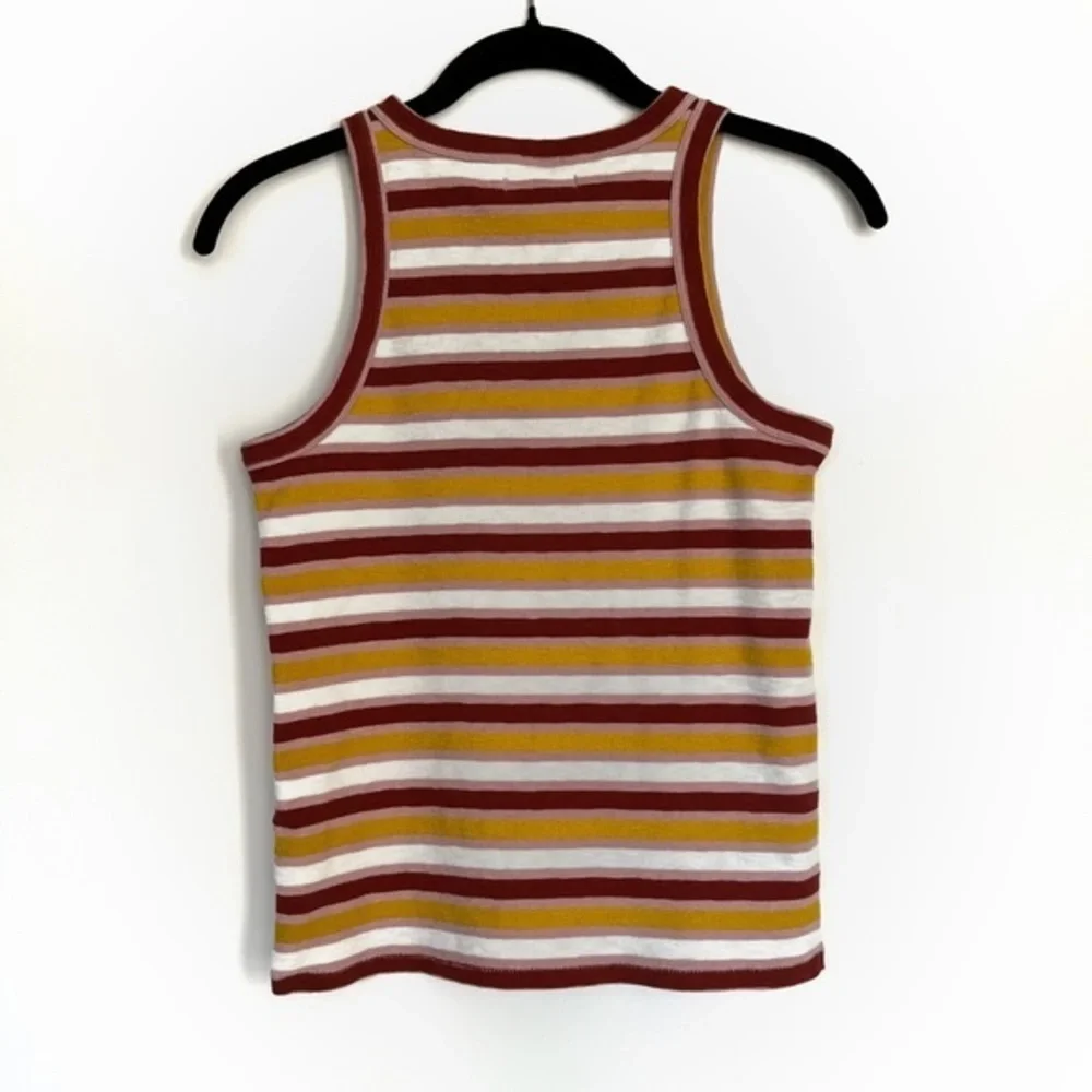 Madewell Pink, Red, Marigold and White Striped Westville Tank Top Size Small